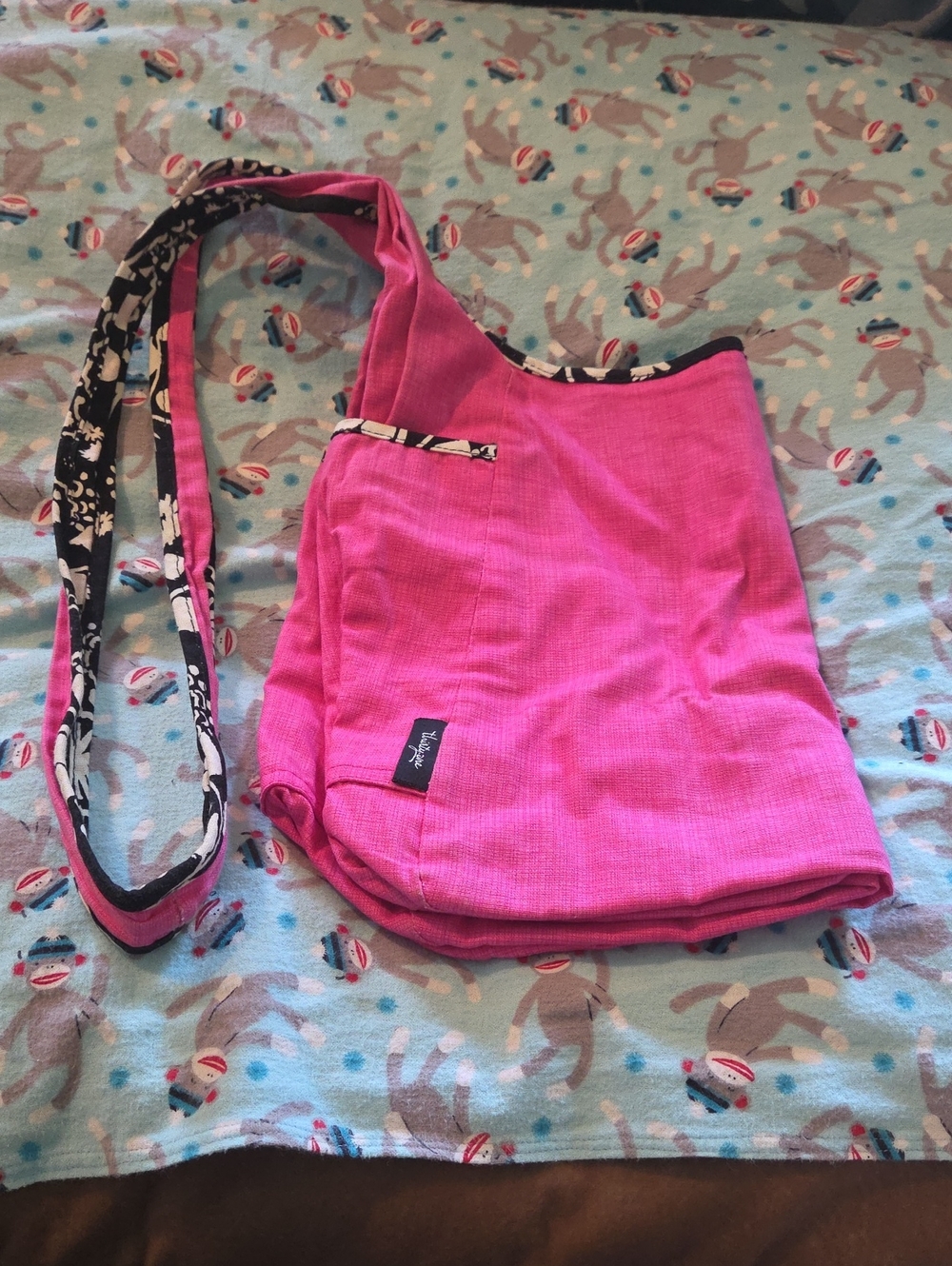 Thirty-one Pink Crossbody Reversible Tote Bag with Contrasting Strap